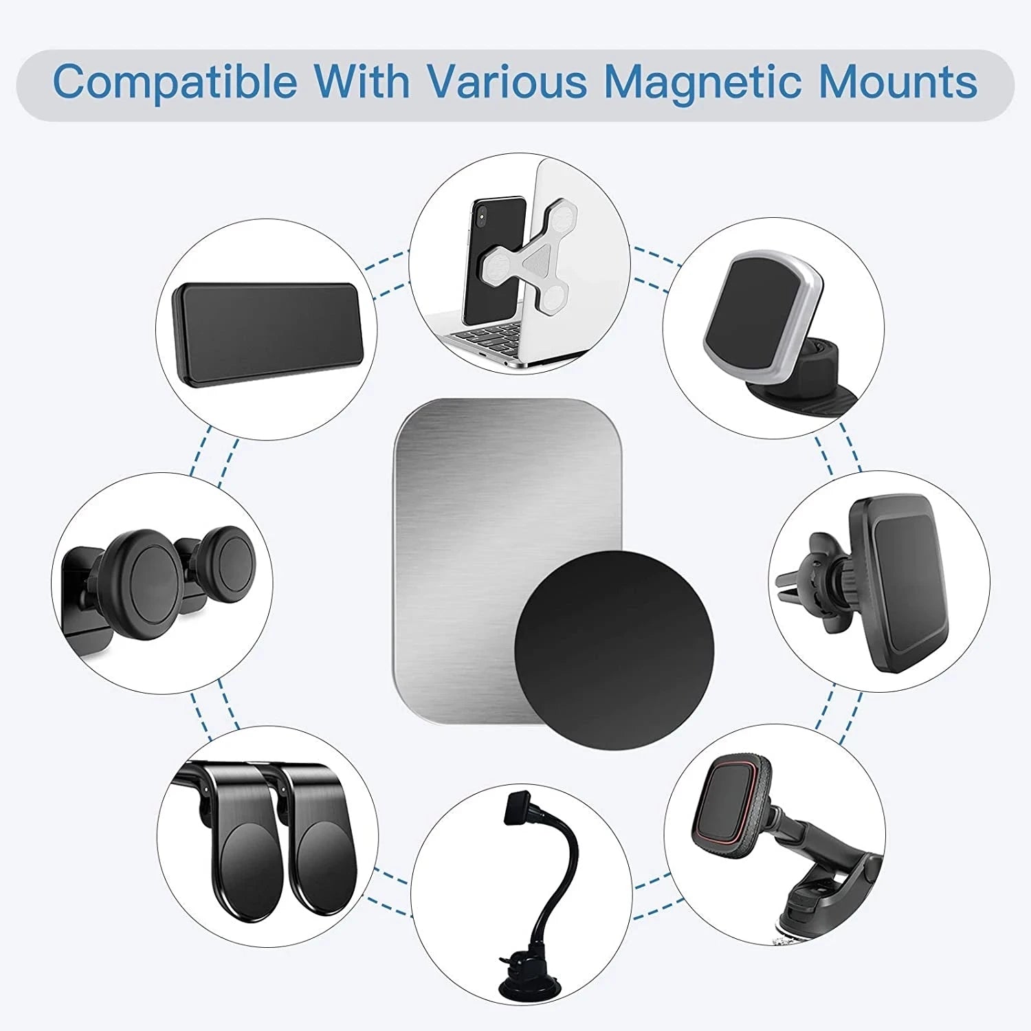 Magnetic Metal Plate For Car Phone Holder Universal Iron Sheet Disk Sticker Mount Mobile Phone Magnet Stand For IPhone Huawei