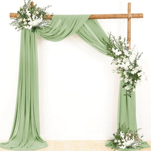 Dark Green Chiffon Wedding Arch Draping Fabric Sheer Curtains Drapery Ceremony Reception Backdrop Curtain Party Swag Christmas
