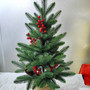 SRETNO Mini Christmas Trees Desktop Ornament Red Fruit Pine Pagoda Artificial Plants Christmas Decorations Arbolitos De Navidad