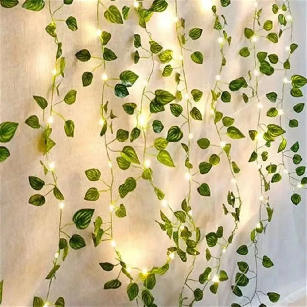 10m 100led Solar String Fairy Lights Outdoor Waterproof Ivy Lights LED Artificial Maple Leaf Christmas for Garden Decoration