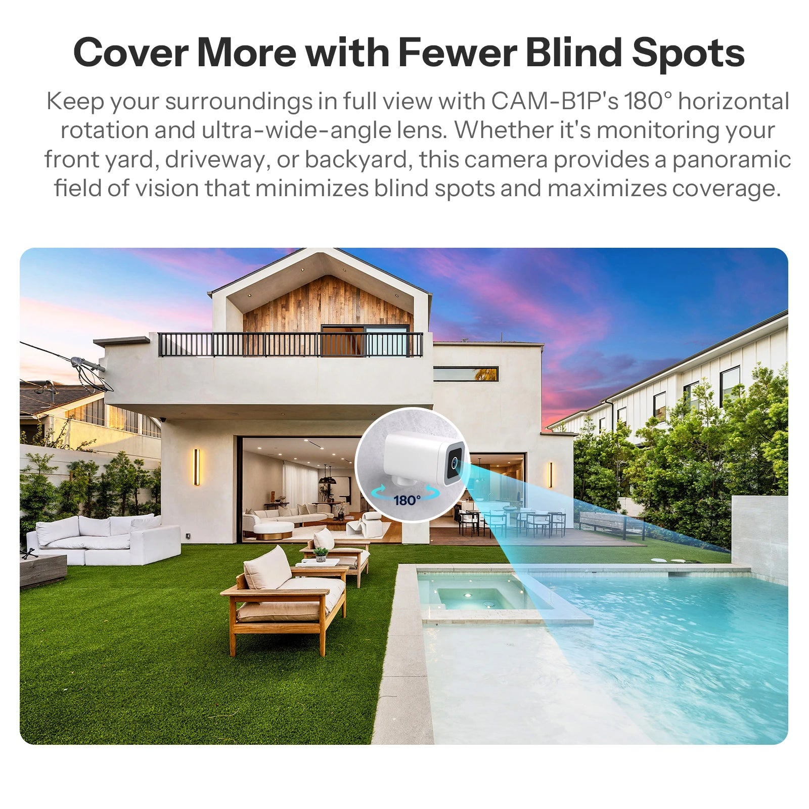 SONOFF CAM-B1P 2K HD Outdoor Smart Security Camera AI Human Detection IP65 Weatherproof Smart Tracking Full-Color Night Vision