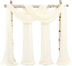 Dark Green Chiffon Wedding Arch Draping Fabric Sheer Curtains Drapery Ceremony Reception Backdrop Curtain Party Swag Christmas