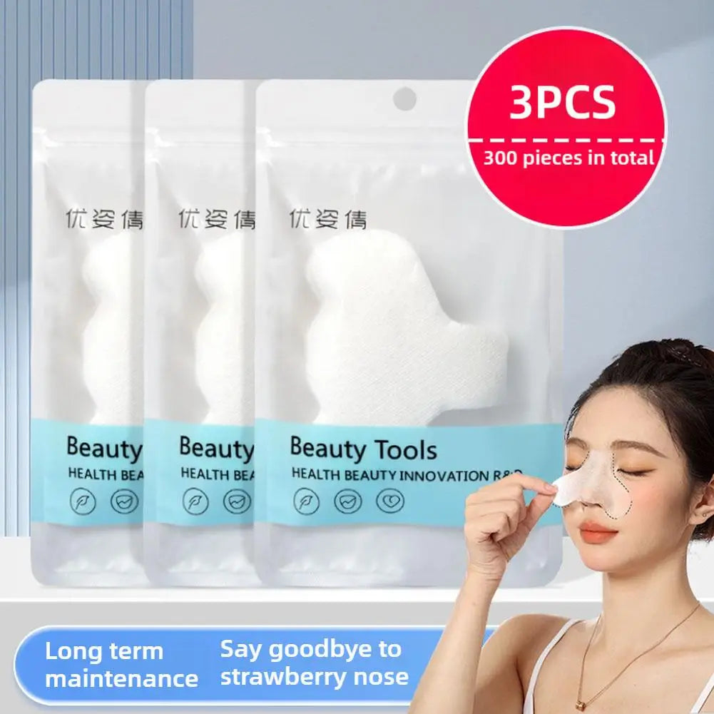 New 100pcs Disposable Nose Mask Paper Moisturizing Paper Mask Strips Cosmetic Paper Remove Cotton Care Skin Blackhead E5B4