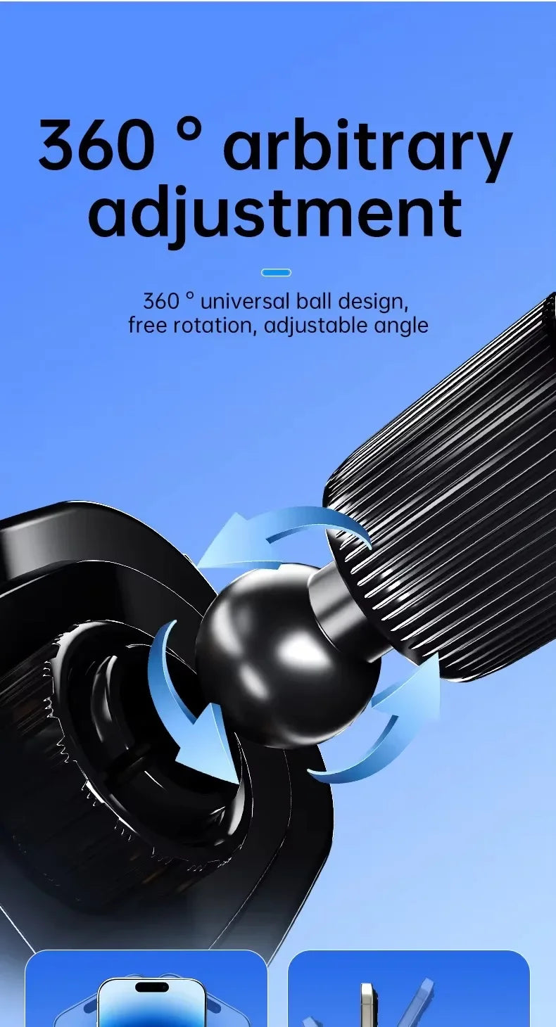 UYUXIO  Wireless Car Charger Air Vent Fast Charging Phone Holder in Car for iPhone 16 Pro Max 15 14 12 13 Samsung Android Phones