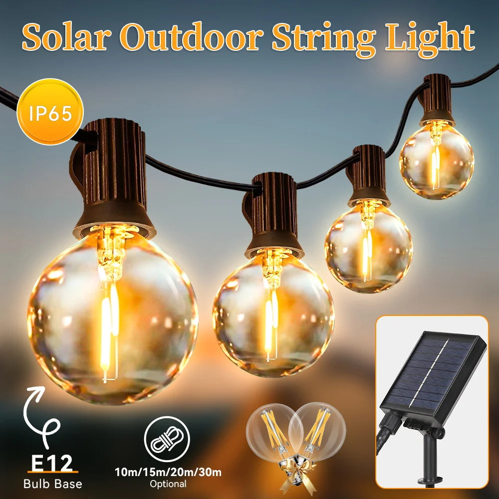 Garden Solar String Lights Led Remote Control Outdoor Lamps Waterproof Outdoor Solar Led Light For Party Camping Tent Decoration
