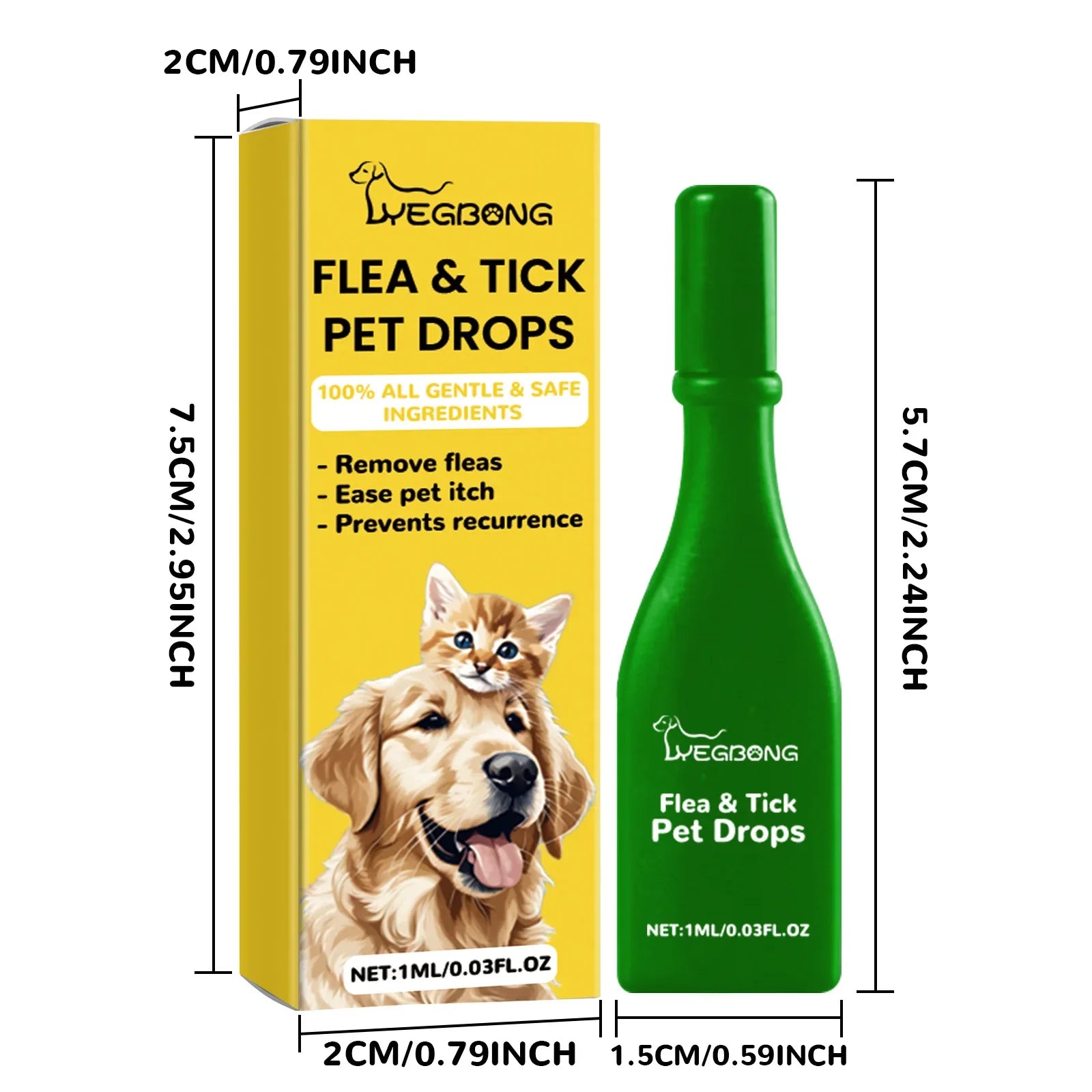 Cat Anti Flea Drops Flea Lice Remove Relieve Skin Itching External Insect Repellent Deworming Supplies Pet Tick Treatment Drops