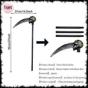 Horror Halloween Grim Reaper Hooded Cloak Skull Scarf Night Glow Gloves Ghost Head Scythe Adult Kids Scary Halloween Decorations