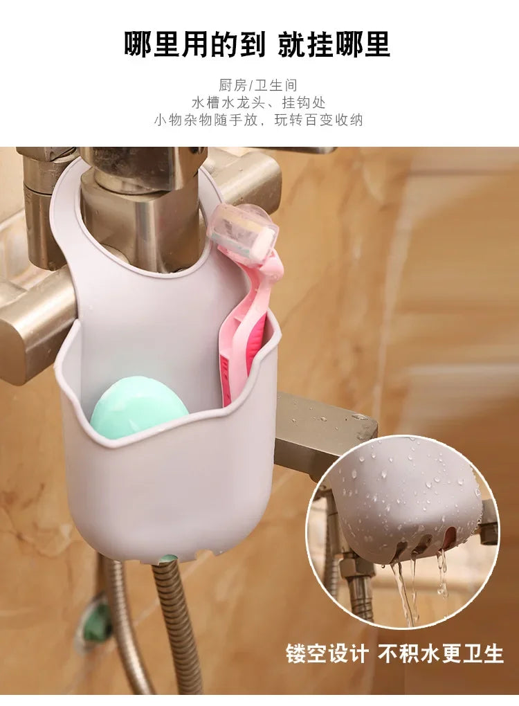 Sink Drain Rack Kitchen Storage Basket Shelf Hang Sink Bag Sponge Holder Soap Dish Drainer Home Organizer Kitchen Accessories - You Offer
