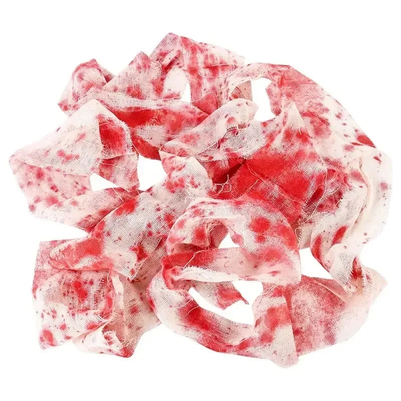 Halloween Bloody Gauze Roll Bloody Bandage  Wrap Fake Blood Creepy Costume Gauze Mummy Zombie Costume Accessories Party Decor