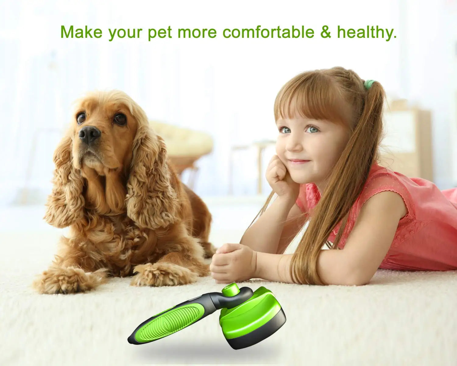 Self-Cleaning Pet Hair Brush Dog and Cat Comb Removes Hairs RemoverDeshedding Tool, Shedding Grooming Care, Big Dog Accessories