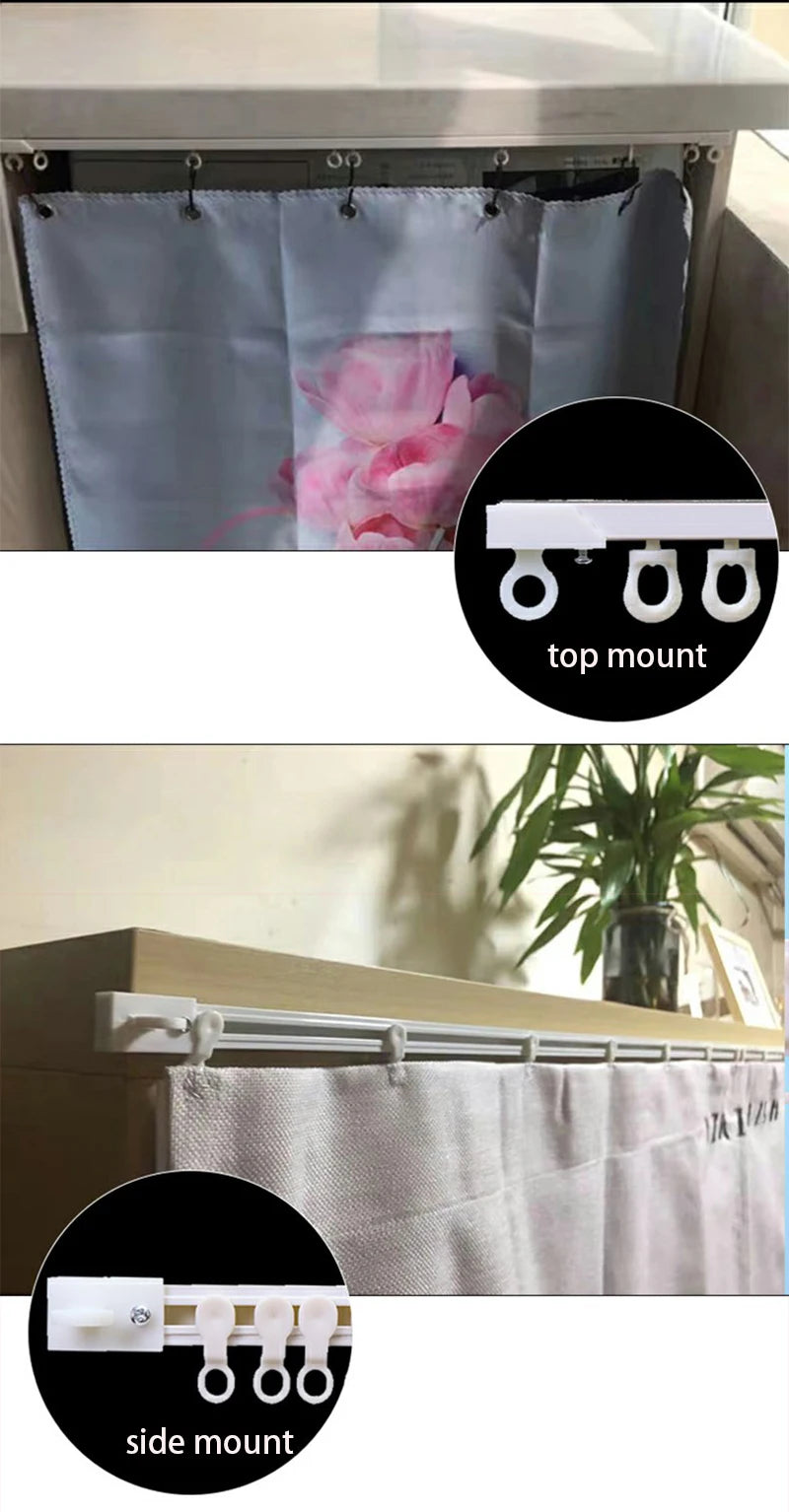 Self Adhesive Curtain Sliding Track Without Punching Nano Silent Track Top Mounted Side Mounted Home Window Decor Accessorie