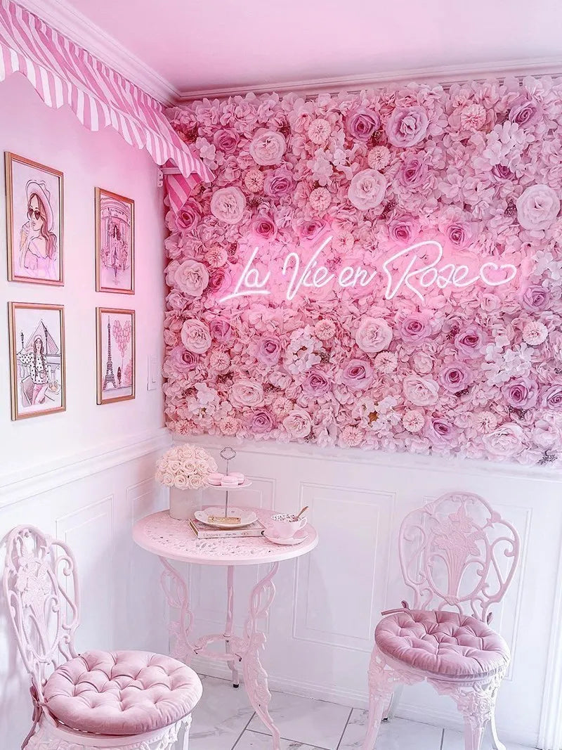 Pink Silk Rose Flower Wall Panels Artificial Flower for Wedding Decoration Baby Show Party Home Bedroom Backdrop Decor - You Offer