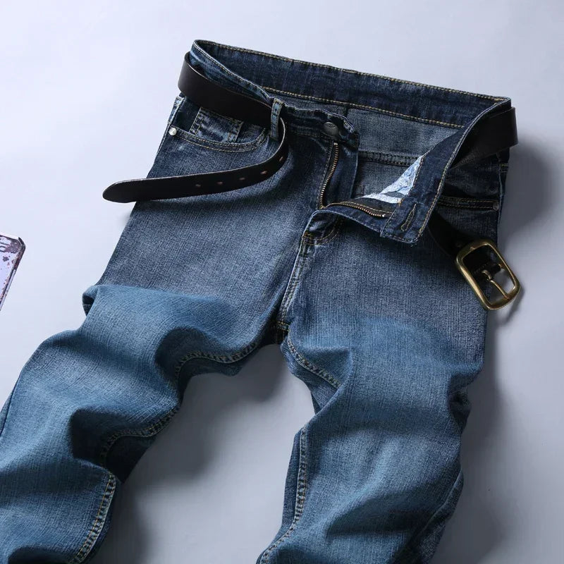 Mens High Quality Jeans Fashion Straight Denim Pants Men Classic Casual Jeans Male Plus Size Denim Trousers Ripped Jeans 28-40 - You Offer