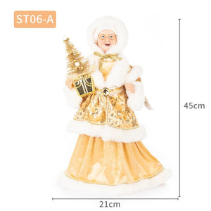Santa Claus Granny Doll 50cm Standing Santa Claus Ornament Christmas Scene Doll Decoration 2024 Christmas Gift For Children