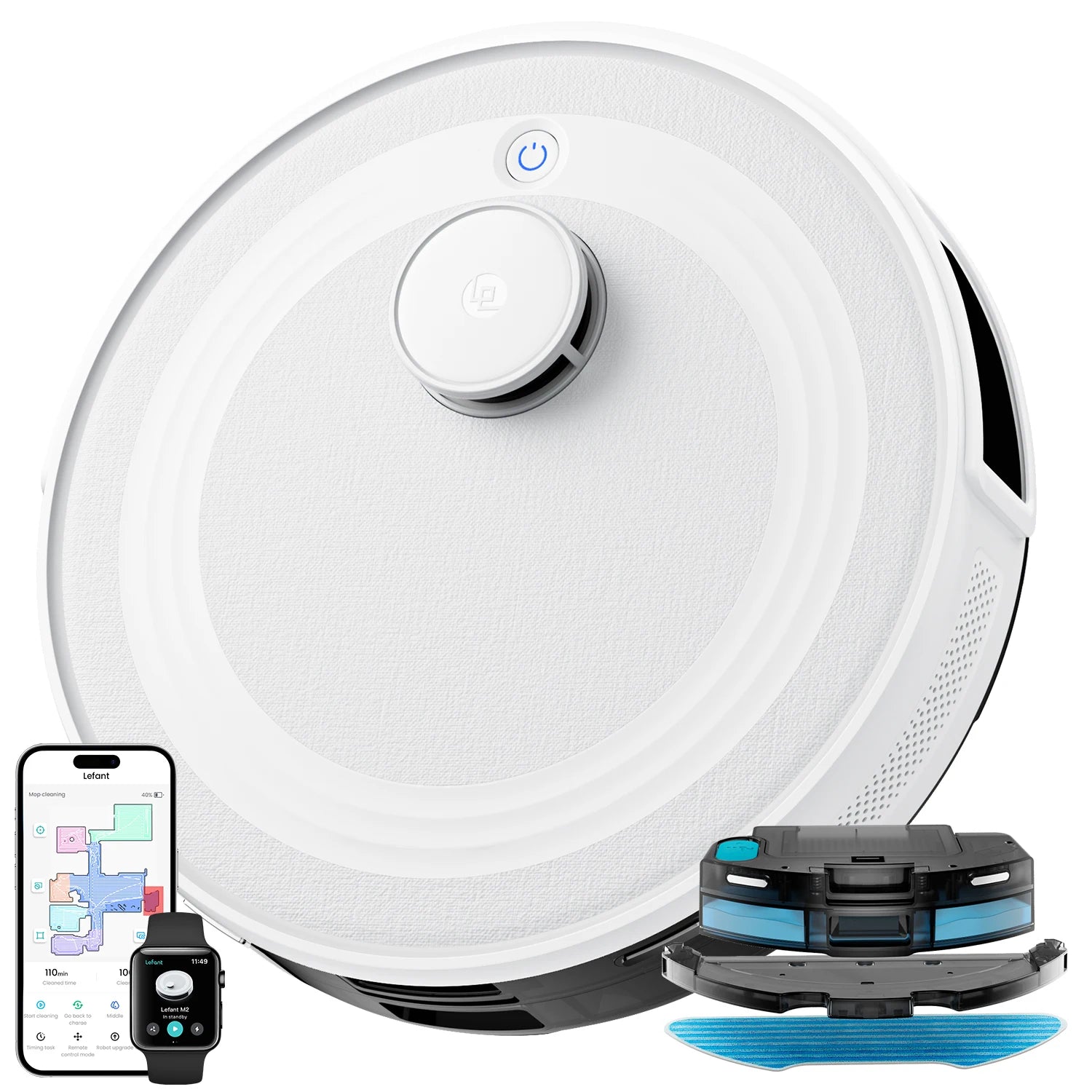 LEFANT M2 5500Pa Powerful Robot Vacuum Cleaner Laser Navigation dToF  Anti-Tangle Selected Area Clean Ideal for Pet Hair Carpets