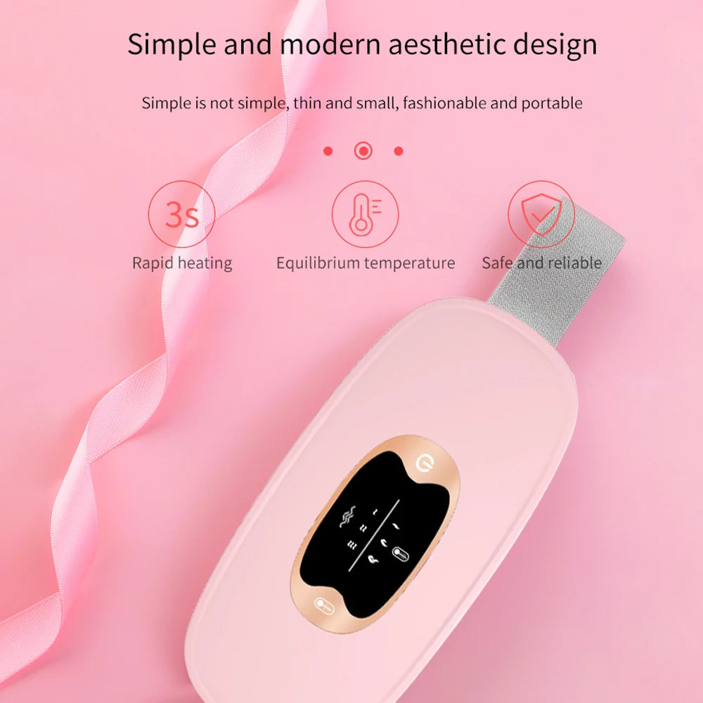 Electric Period Cramp Massager Vibrating Heating Belt for Menstrual Waist Stomach Abdominal Warm Palace Belt - You Offer