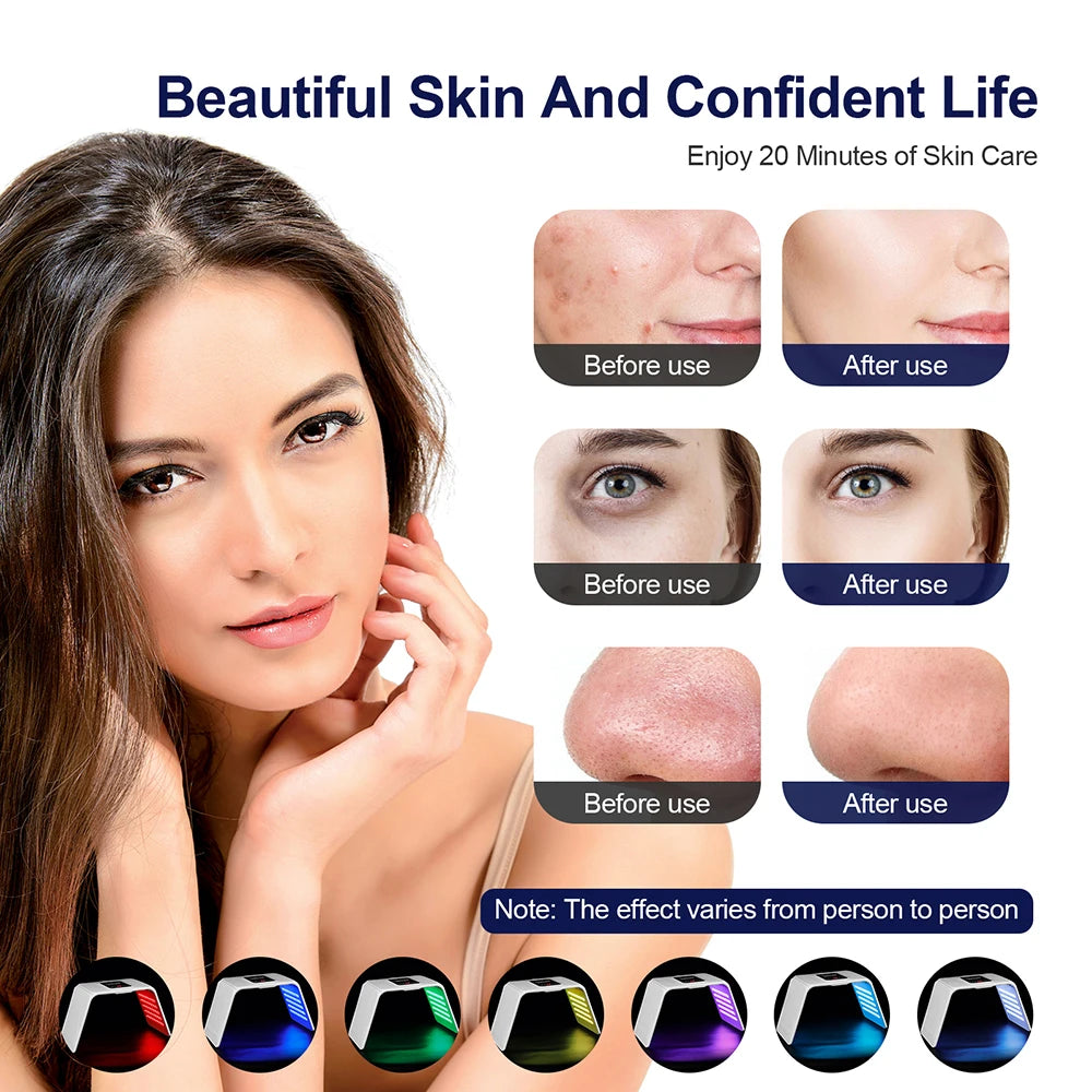 7 Colors LED Mask PDT Skin Rejuvenation Photon Therapy Lamp Red Blue Light Home SPA Skin Care Tools