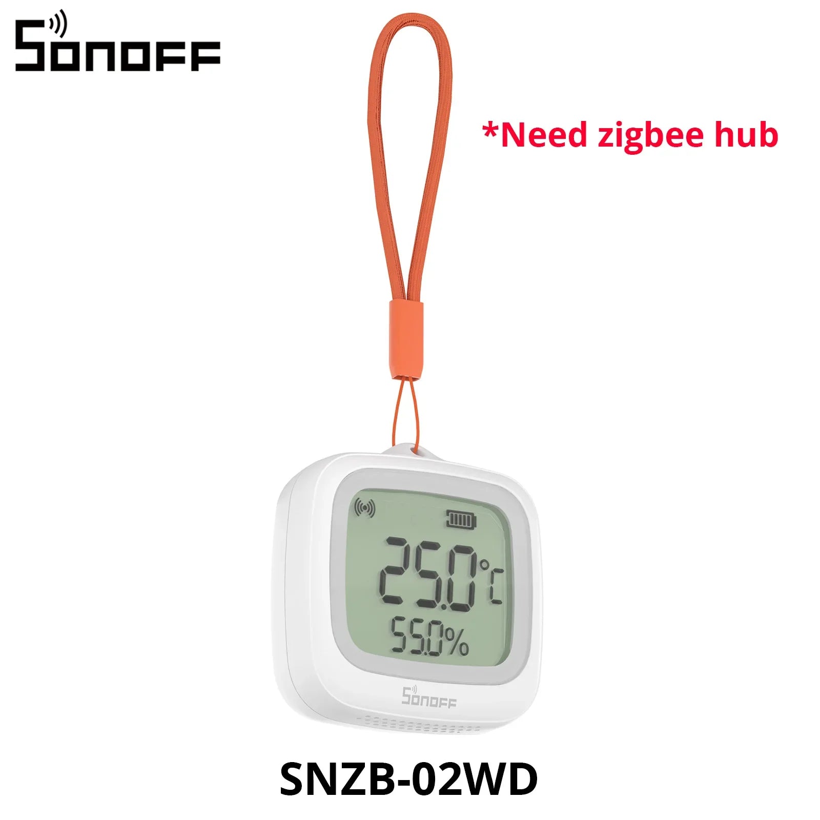 SONOFF SNZB-02WD Zigbee LCD Smart Temperature Humidity Sensor IP65 Waterproof for Bathroom Greenhouse Outside via ZBBridge-P