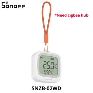 SONOFF SNZB-02WD Zigbee LCD Smart Temperature Humidity Sensor IP65 Waterproof for Bathroom Greenhouse Outside via ZBBridge-P