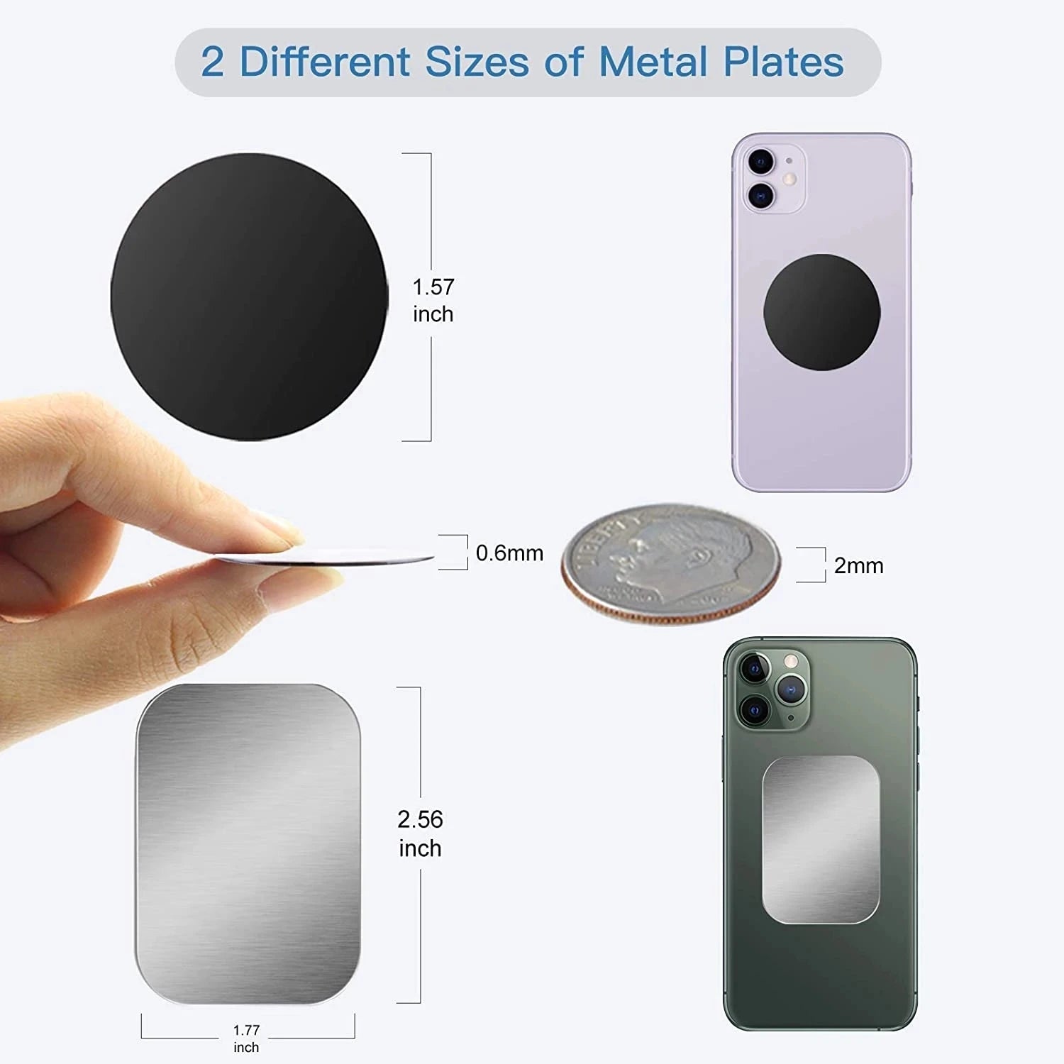 Magnetic Metal Plate For Car Phone Holder Universal Iron Sheet Disk Sticker Mount Mobile Phone Magnet Stand For IPhone Huawei