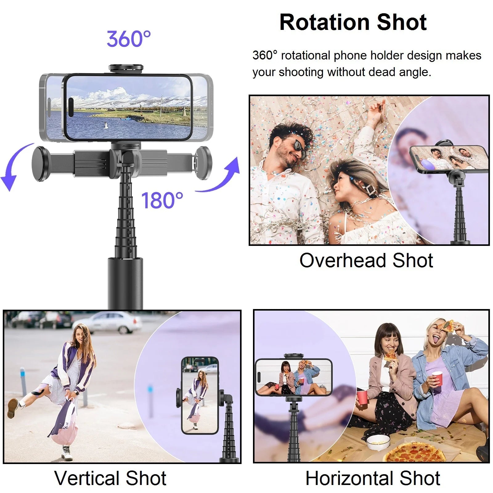 Selfie Stick for iPhone Phone 52" Wireless Selfie Stick Tripod Stand with Remote for Cellphone Video Recording Travel Vlog