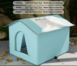 Stray Cat's House Waterproof Outdoor Feral Cat Houses FoldableTent Portable Travel Cold Resistant Pet House Winter Warm Outsid