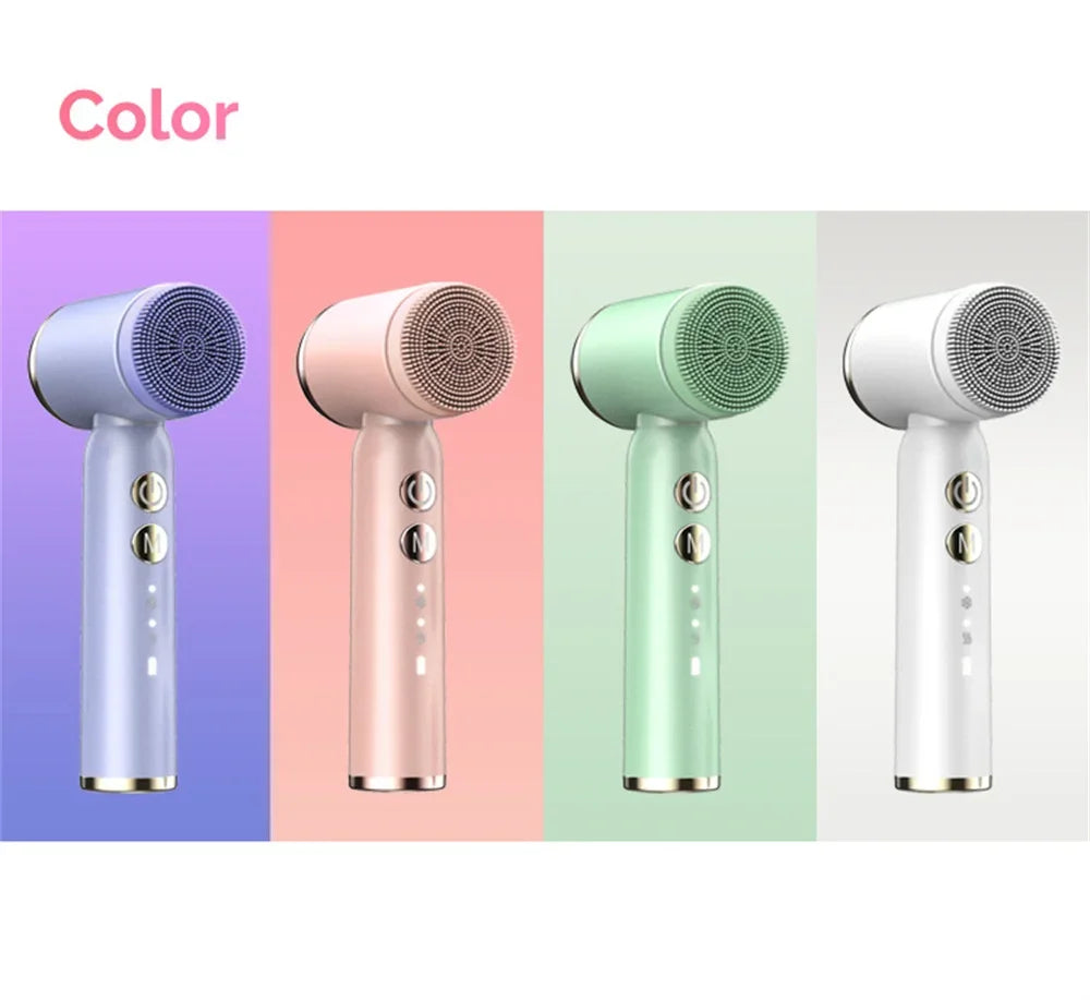 6 In 1 Electric Cleansing Brush Ultrasonic Facial Cleaner Rotating Cleansing Face Deep Cleansing Exfoliation & Gentle Skincare