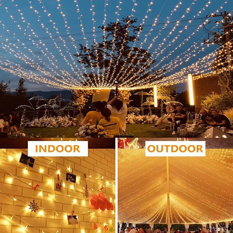 LED Garland String Lights 10m 30m 50m 100m Christmas Tree Wedding Decoration Waterproof Fairy Light Indoor Outdoor 220V EU Lamp