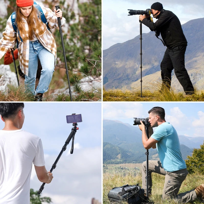 Ulanzi TB12 Monopod Extendable Camera Tripod Load 5kg 155cm/61”  Phone Selfie Stick 1/4" Mount for Sony Canon Nikon Camera DSLR