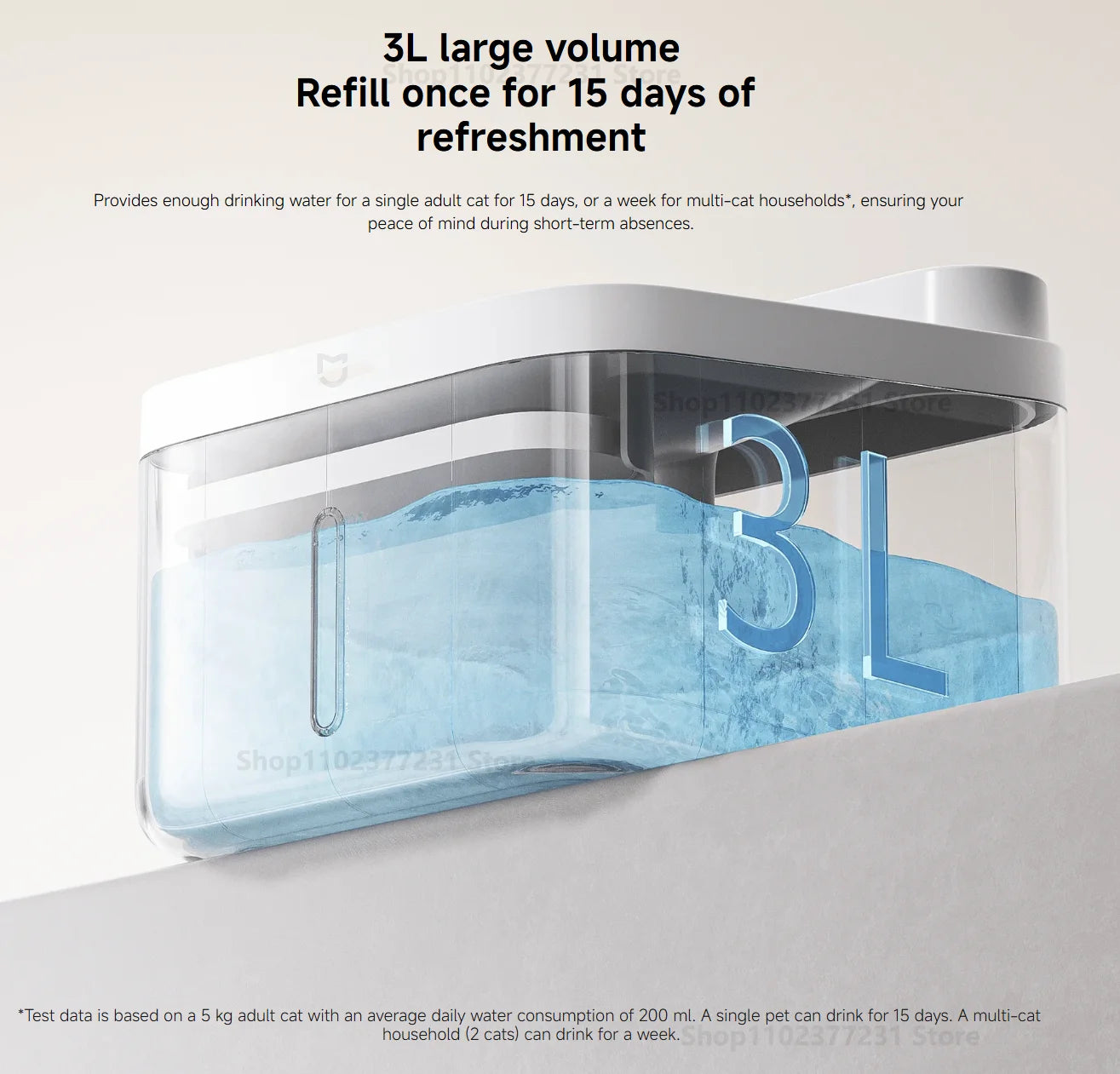 Xiaomi Mijia Smart Pet Drinking Fountain 2 3L Capacity Wireless Water Pump Automatic Sensing Cats and Dogs Long Battery Life