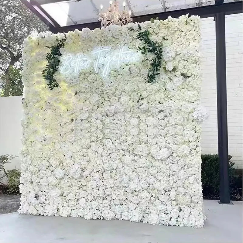 Pink Silk Rose Flower Wall Panels Artificial Flower for Wedding Decoration Baby Show Party Home Bedroom Backdrop Decor - You Offer