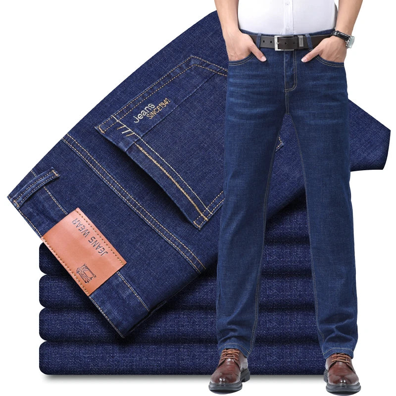Men's Denim Jeans Thin Summer Straight Business Soft Fashion New High Quality Pants New Arrivals Dropship OL Work Trousers - You Offer