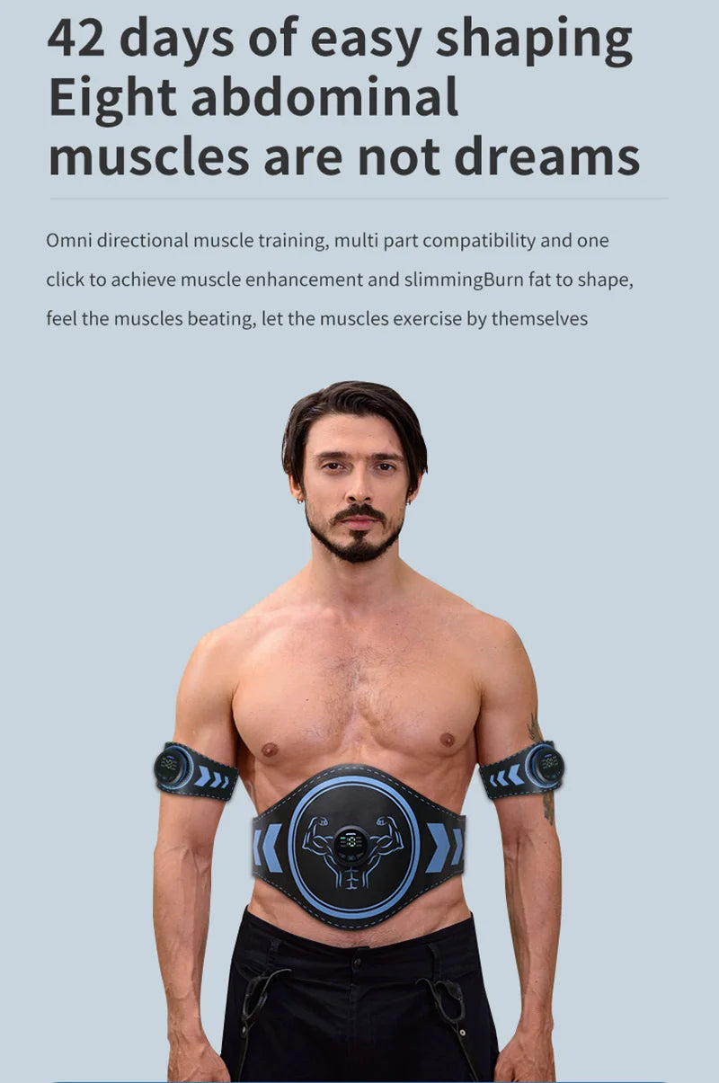 EMS Electric Abdominal Trainer Slimming Belt ABS Muscle Stimulator Fitness Toner Body Shaping Workout Waist Arm Leg Loss Weight