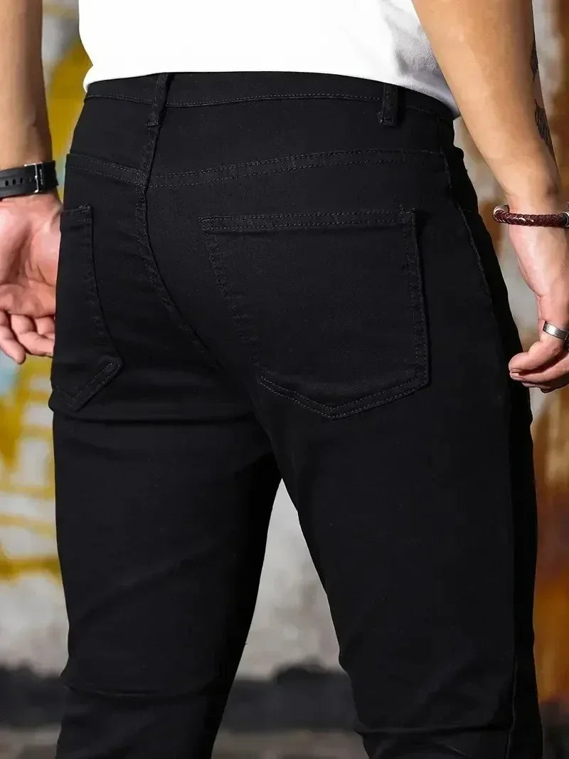 2025 - 2026 Spring New Mens Slim Fit Classic Skinny Jeans Casual Street Style Casual Mens Skinny Jeans Male Slim Fit Pencil Denim Blue - You Offer