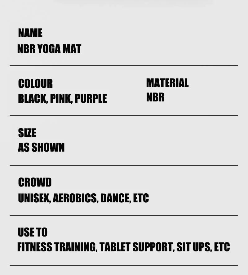 Width 80cm Yoga Mats Anti-slip Sport Fitness Mat Blanket for Exercise Yoga and Pilates Gymnastics Fitness Equipment Thick 10mm