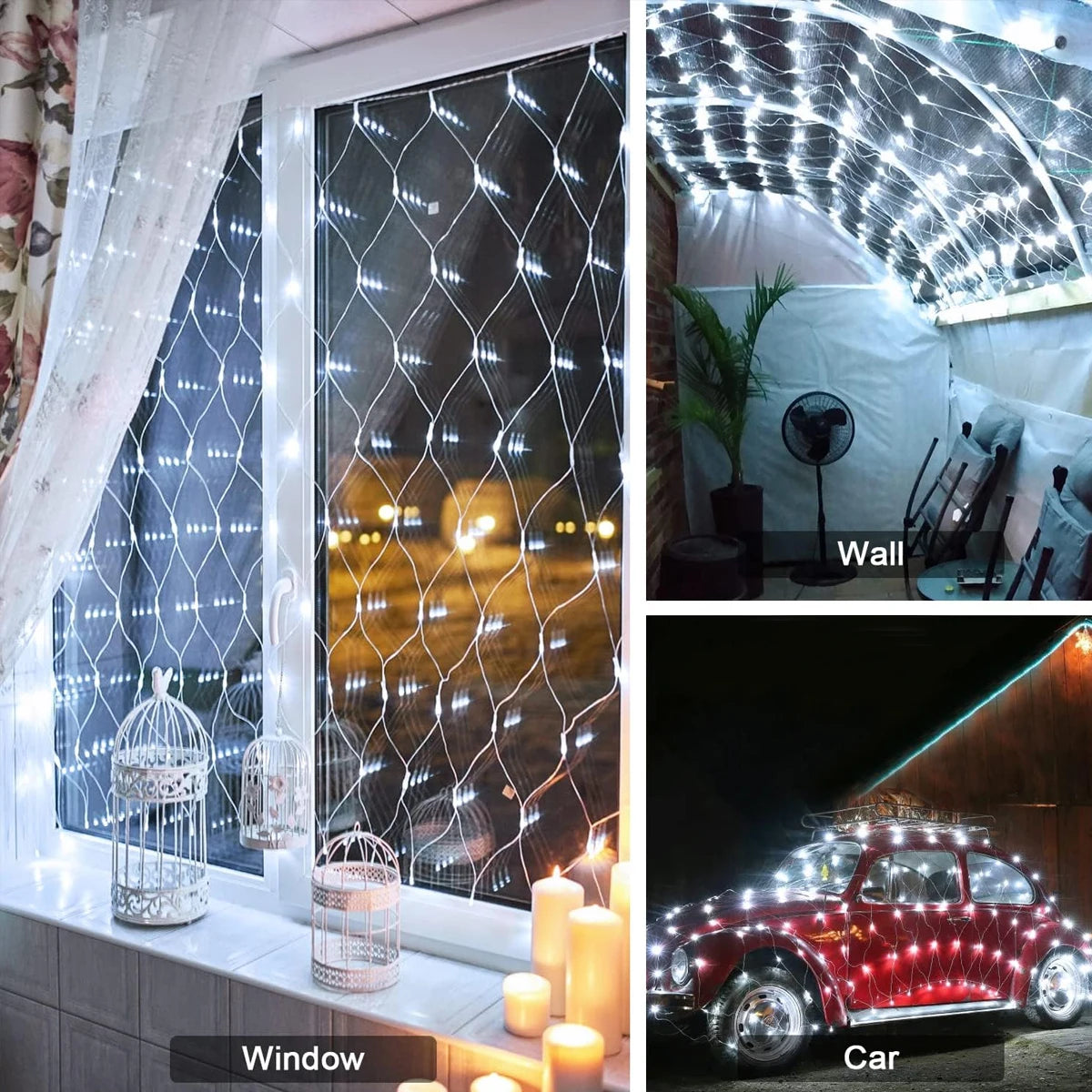 9.8*6.6Ft Solar Lights Net Waterproof 8 Lighting ModesOutside Garden Twinkle Lights For Patio Wall Roof Balcony Christmas Decor