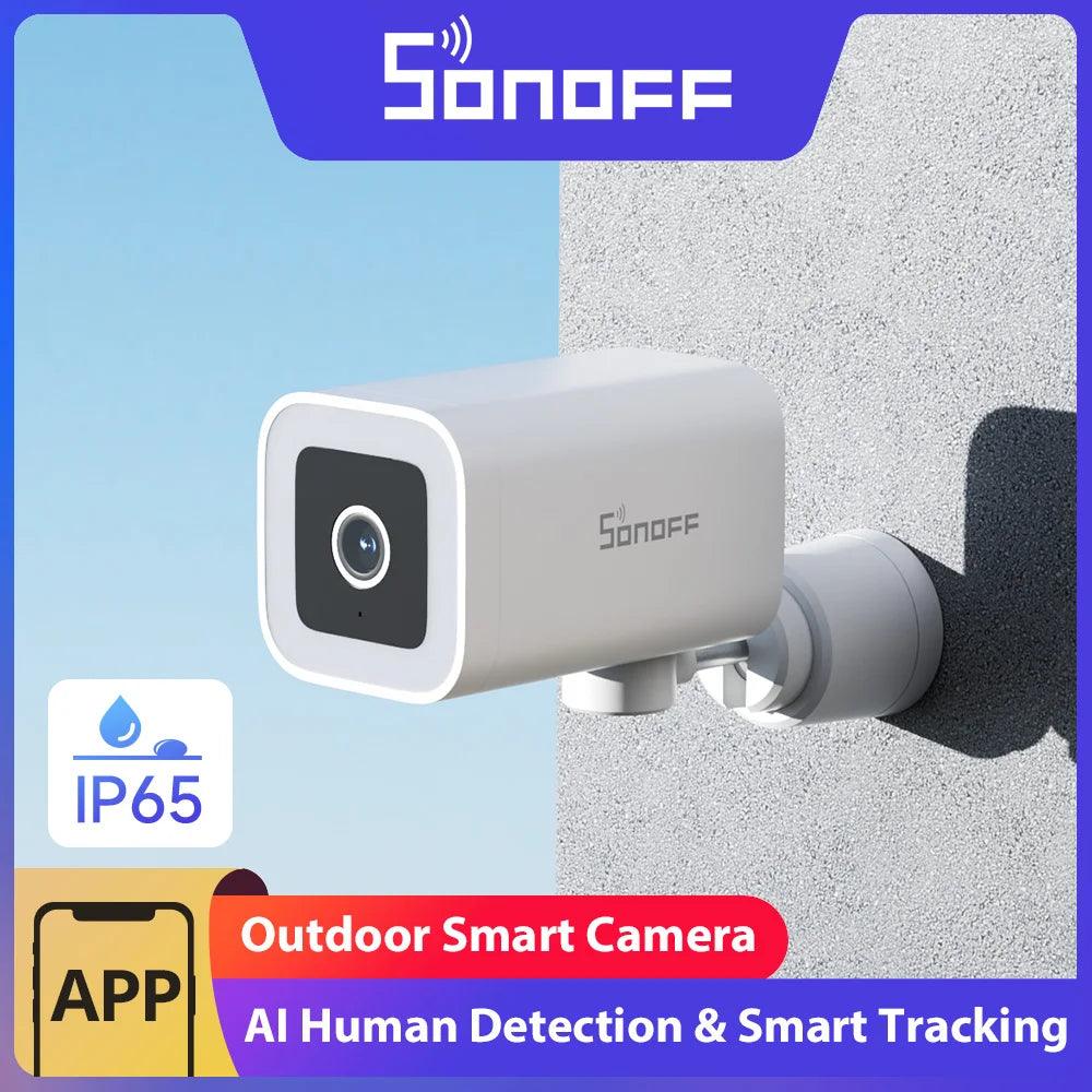 SONOFF CAM-B1P 2K HD Outdoor Smart Security Camera AI Human Detection IP65 Weatherproof Smart Tracking Full-Color Night Vision