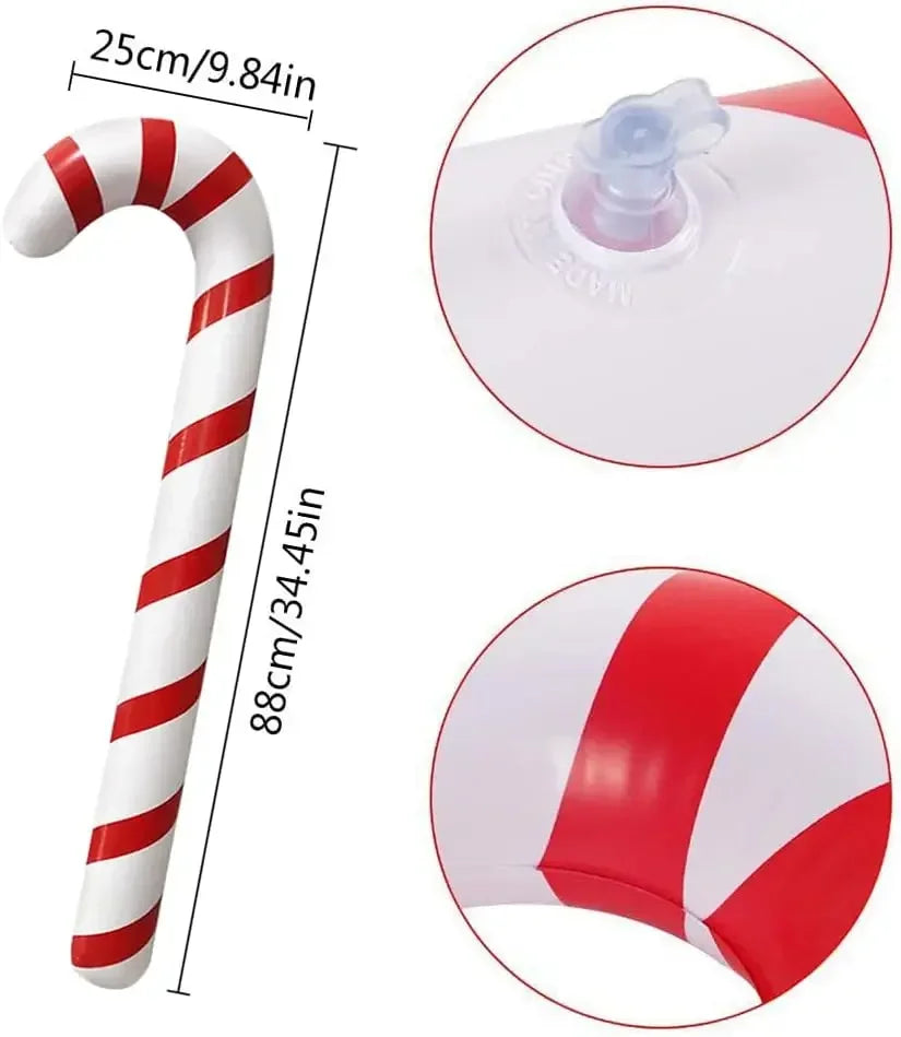 1/10PCS Inflatable Christmas Candy Cane Xmas Candy Cane Balloons Xmas Tree Hanging Ornament New Year Party Decor Christmas Gift