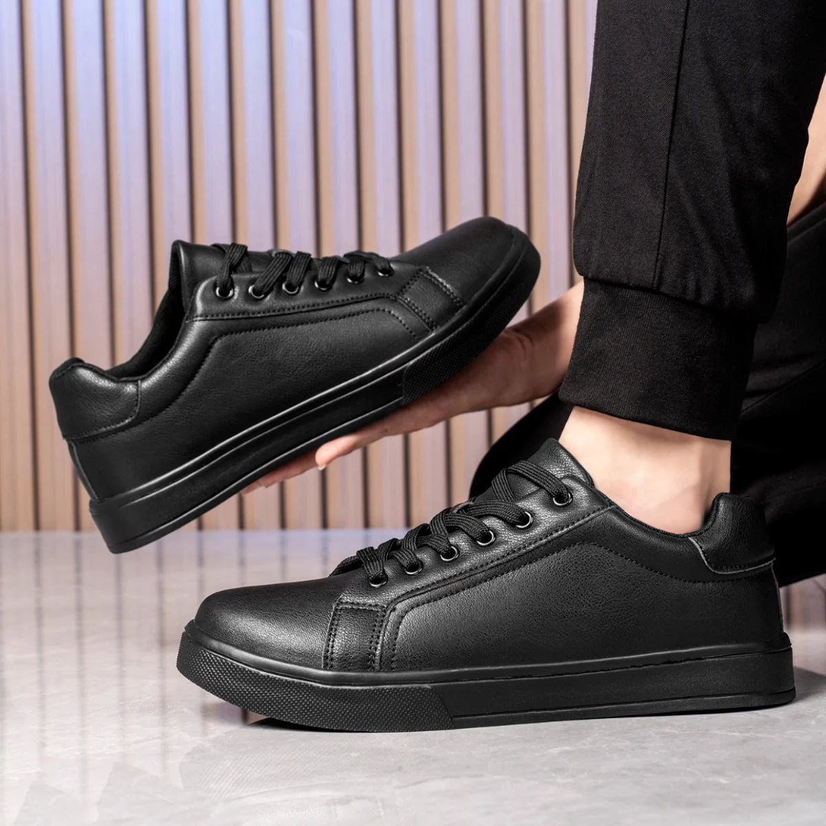 Leather Men Shoes Sneakers Trend Casual Shoe Breathable Leisure Male Sneakers Non-slip Footwear Men Vulcanized Shoes