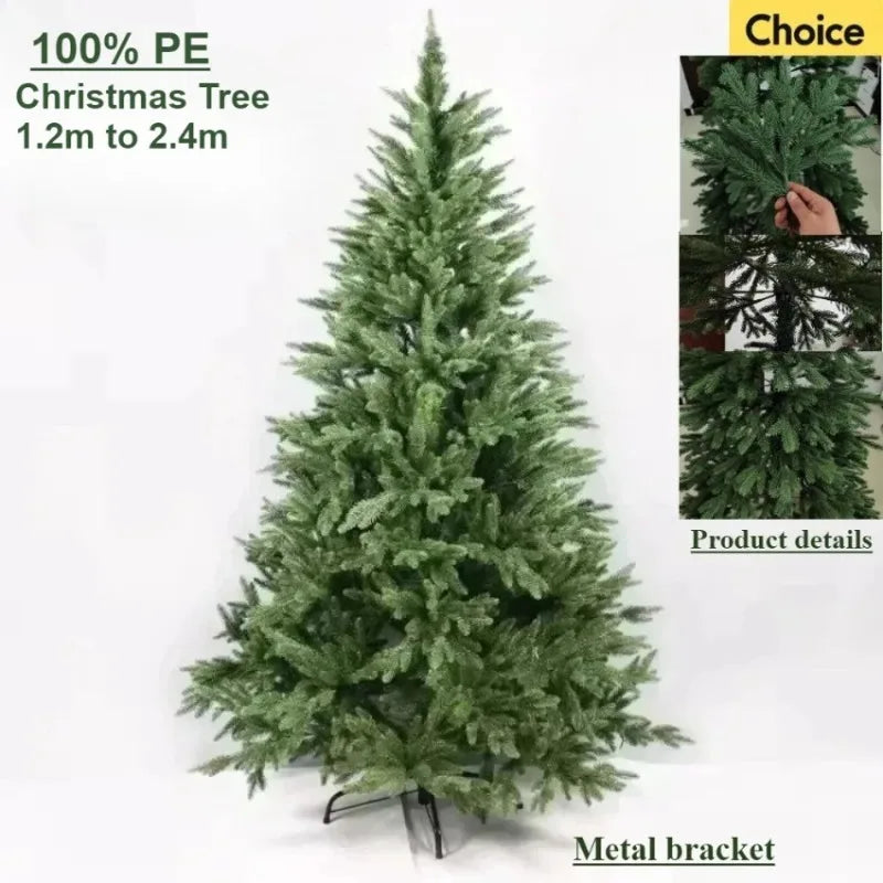 Artificial Christmas Tree 100% PE Encryption Material with Lights Large Christmas Tree 1.2m to 2.4m Family Christmas Decorations