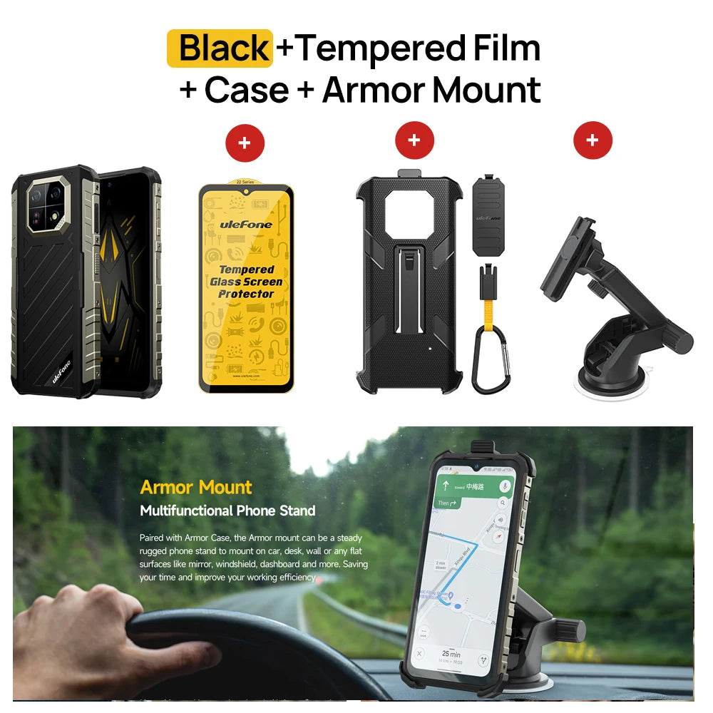 Ulefone Armor 22 Android 14,16GB (8+8GB RAM ),128GB/256GB ROM, 6.58" 120Hz ,6600mAh 33W,NFC,64MP Night Camera, Global Version