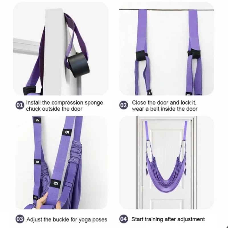 Adjustable Aerial Yoga Hammock Set Pilates Anti-gravity Swing Stretch Strap Dance Fitness Yoga Training Body Shaping Exercises