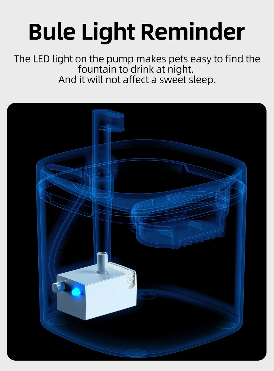 ROJECO Cat Water Fountain Water Pump For 1.5L Transparent Pet Water Fountain Drinking Dispenser Replacement Pump Accessories