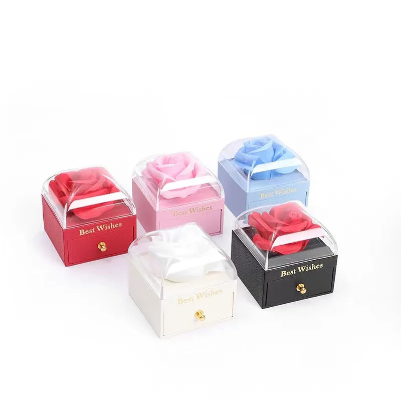 Heart Pendant Necklaces For Women With Rose Flower Gift Box Girlfriend Mother Family Birthday Fashion Romantic Surprise Gifts - You Offer