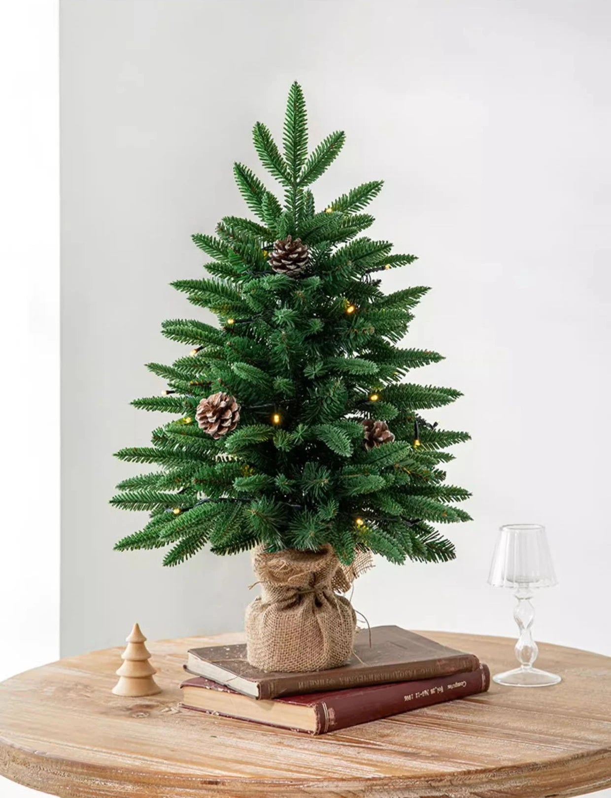 SRETNO Mini Christmas Trees Desktop Ornament Red Fruit Pine Pagoda Artificial Plants Christmas Decorations Arbolitos De Navidad