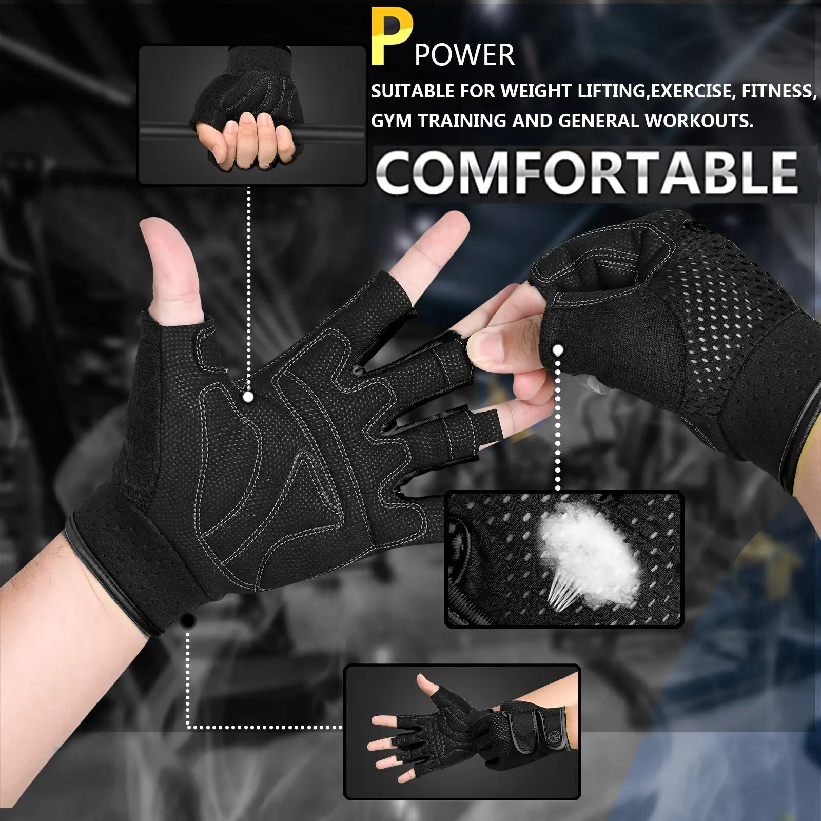 New Mountain Road Bike Riding Gloves Outdoor Sailing Paddle Board Sports Gloves Short Finger Breathable Fitness Gloves