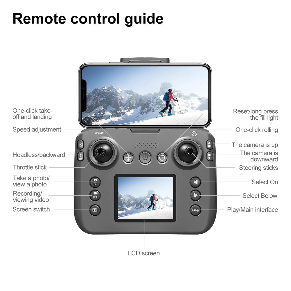 Xiaomi V666 Mini Aerial Tracker UAV 8K HD Foldable Intelligent Obstacle Avoidance Screen Remote Control Brushless Motor GPS UAV