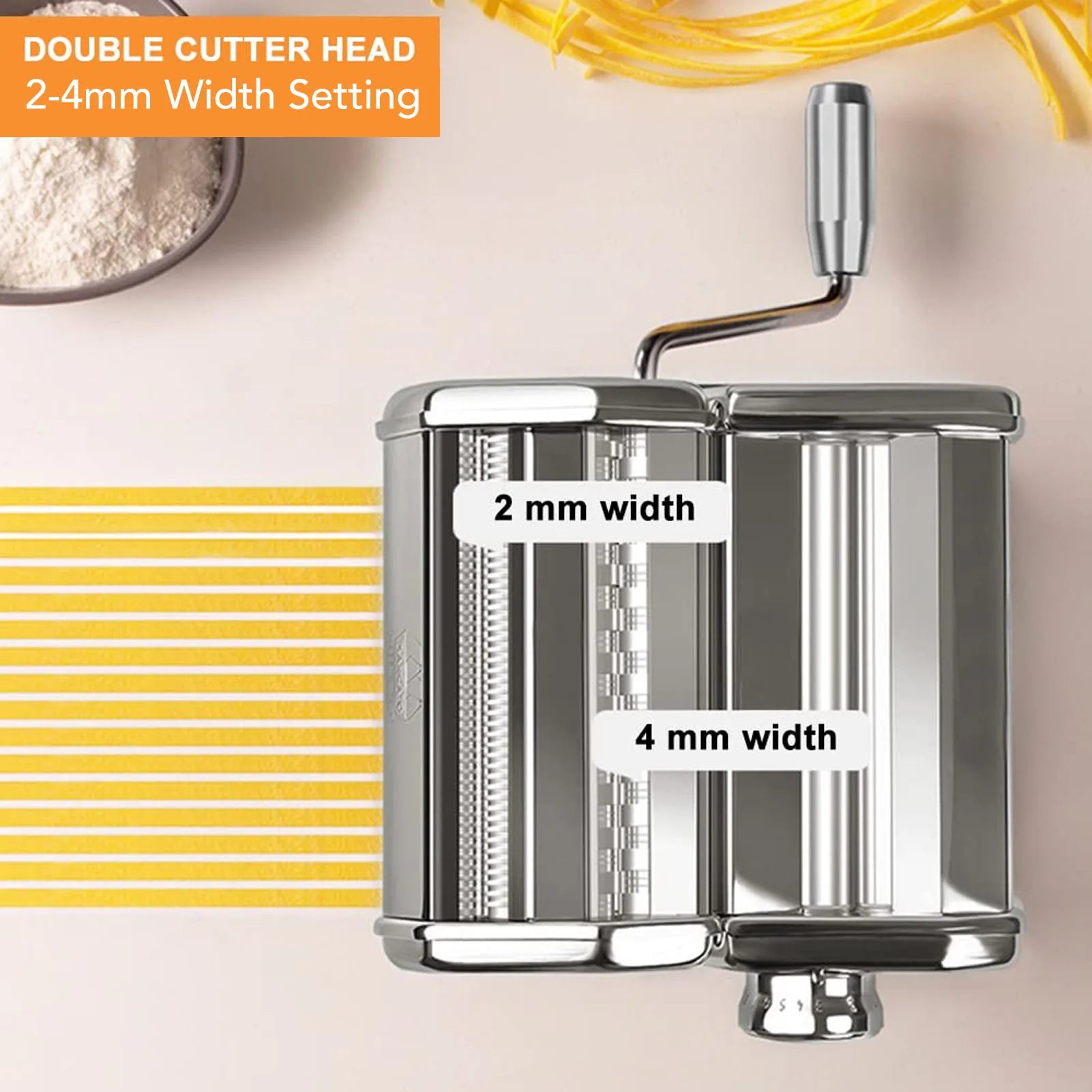 Hand Crank Noodle Machine Stainless Steel Dough Roller Pasta Maker 7 Thickness Settings 0.5β2.5mm Kitchen Accessories