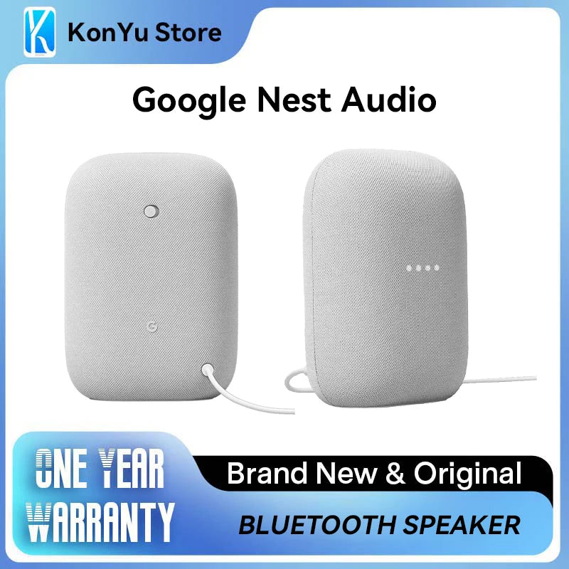 Google Nest Audio Smart Speaker– Wireless Bluetooth & Wi‑Fi Home Speaker Bundle with Powerful Stereo Sound