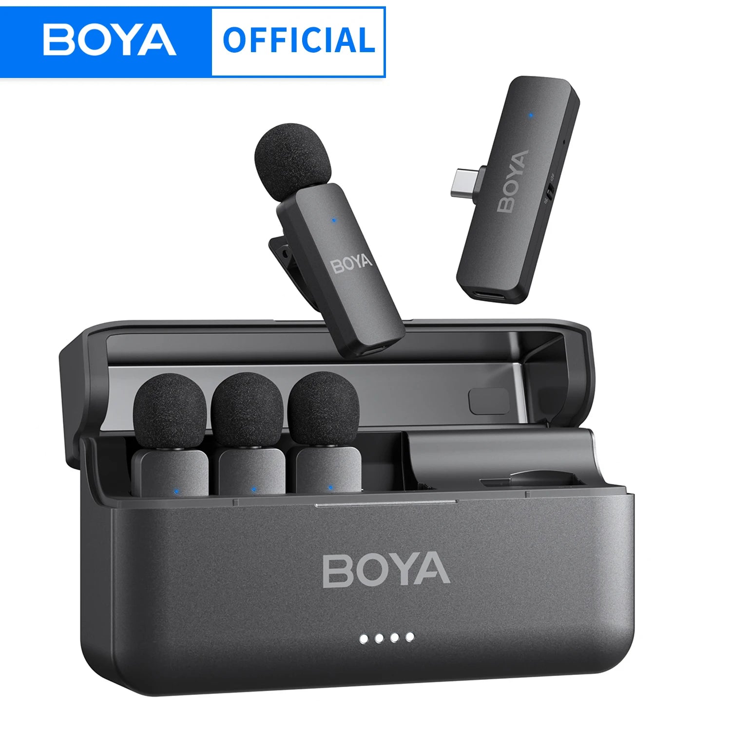BOYA BY-V4U Wireless Lavalier Lapel Microphone for iPhone Android Phone PC YouTube Video Recording Vlog Live Streaming Interview